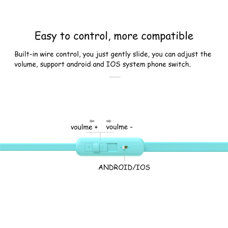 JOWAY H-P25 Stereo Earphone with Mic Noise Reduction Super Bass Flat Wire - Blue