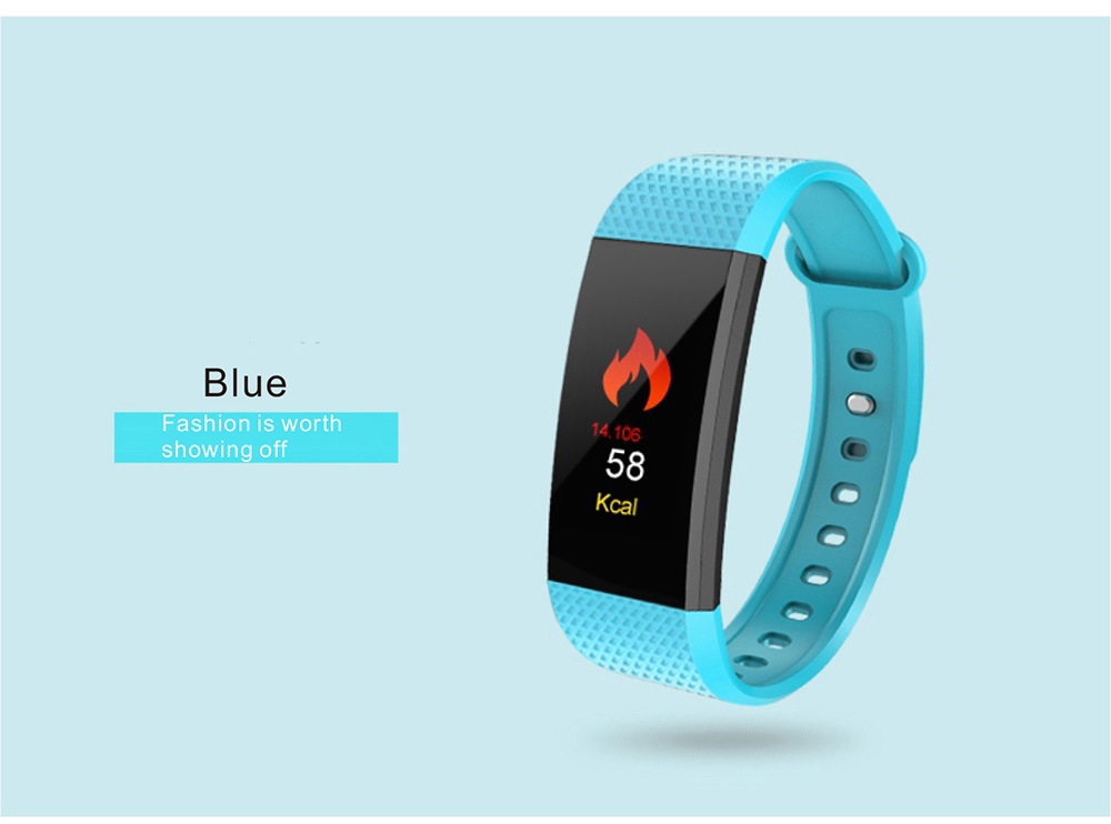 LYNWO I9 Smart Bracelet IPS 0.96 Inch Color Screen Blood Oxygen Blood Pressure Monitor IP67 Water Resistant Compatible With Android IOS - Black