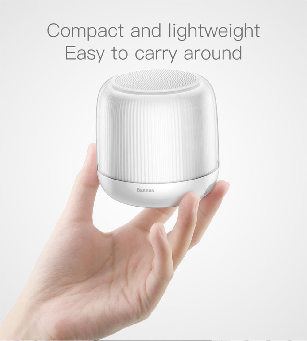 Baseus E01 Bluetooth Speaker Wireless Audio Bluetooth 4.2 1000mAh Lithium-ion Battery USB Charging -White