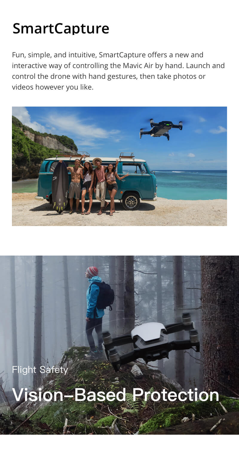 DJI Mavic Air 4K 3-Axis Gimbal Camera 32MP Sphere Panoramas Foldable RC Drone Fly More Combo - Onyx Black