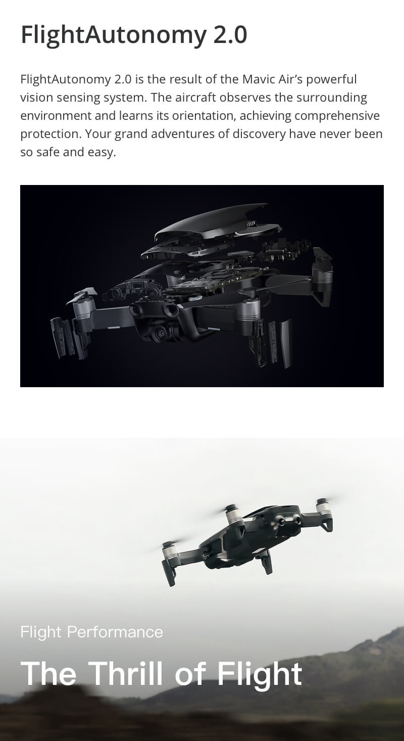 DJI Mavic Air 4K 3-Axis Gimbal Camera 32MP Sphere Panoramas Foldable RC Drone Fly More Combo - Onyx Black