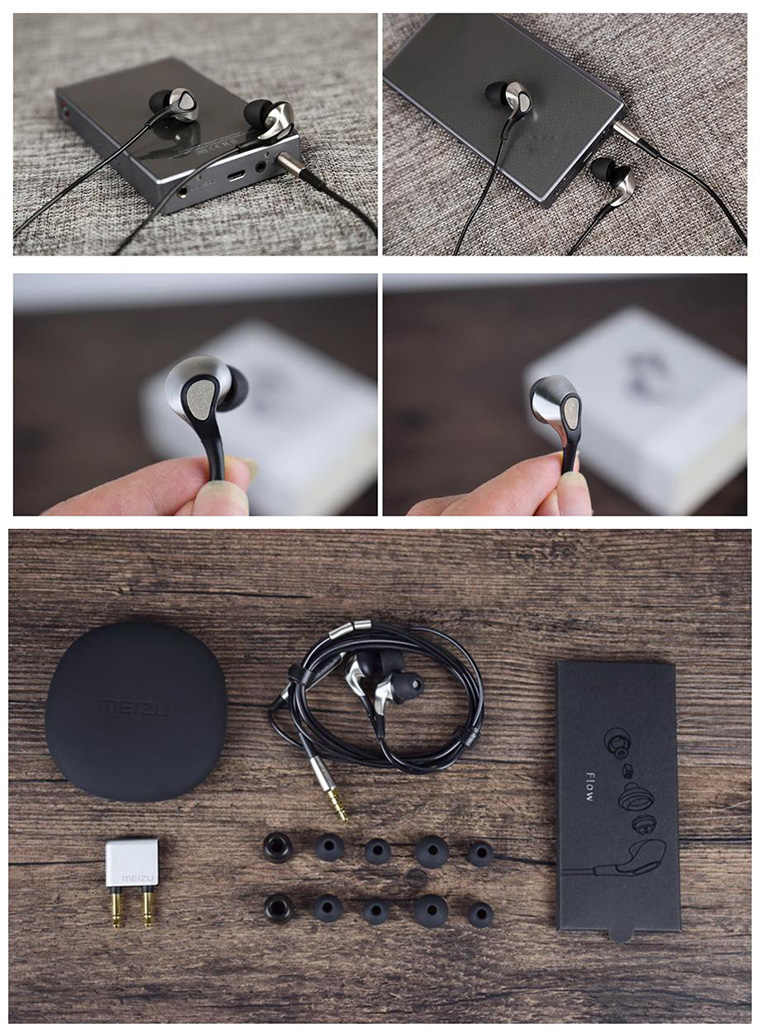 MEIZU Flow Three Driver Hybrid HiFi Earphones with Mic - Gray