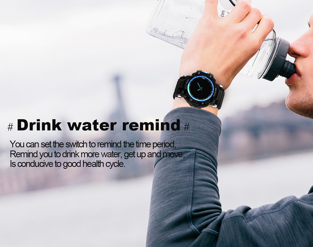 GW68 Smartwatch IP67 Water Resistant Blood Pressure Blood Oxygen Heart Rate Monitor Sports Watch Compatible With Android IOS - Black
