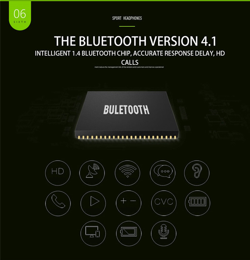 Joway H12 Wireless Bluetooth V4.1 Stereo Headphones with Mic Noise Cancelling - Green
