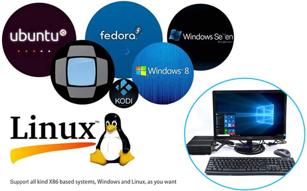 Hystou FMP04B Intel Core i7-5550U 8GB RAM 256GB SSD 4K Fanless Mini PC 2.4G WiFi Bluetooth Dual Gigabit LAN Dual HDMI 4*USB3.0 6*COM SATA