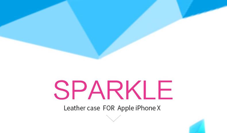 Nillkin Sparkle Series Logo Hole Edition Leather Case Protective Phone Shell For iPhone X - White