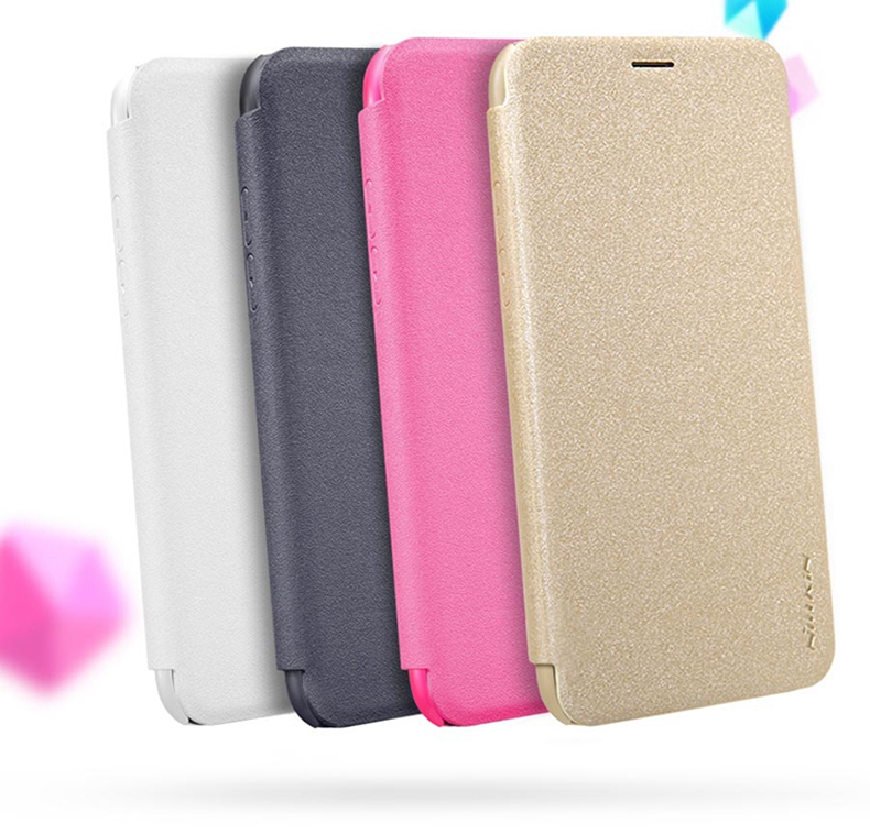 Nillkin Sparkle Series Logo Hole Edition Leather Case Protective Phone Shell For iPhone X - White