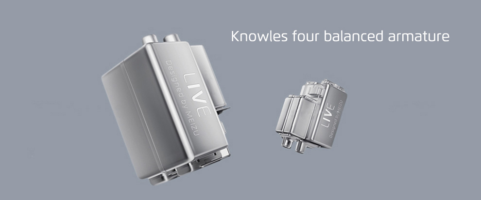Meizu LIVE Headphone Four Unit Knowles Balanced Armature - Silver