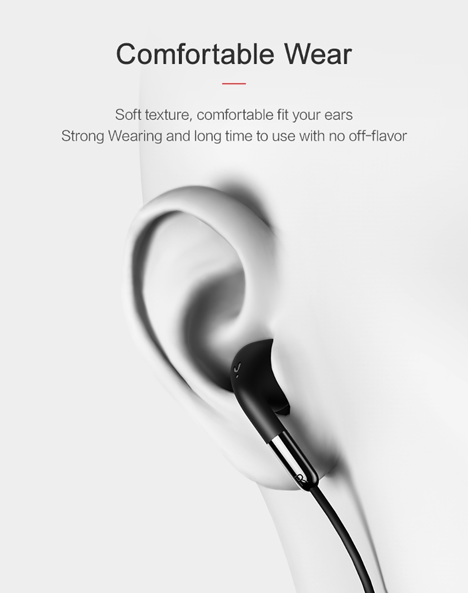 USAMS EP-15 In-Ear Earphone with Mic Wire Control 3.5mm AUX Noise Cancelling - White