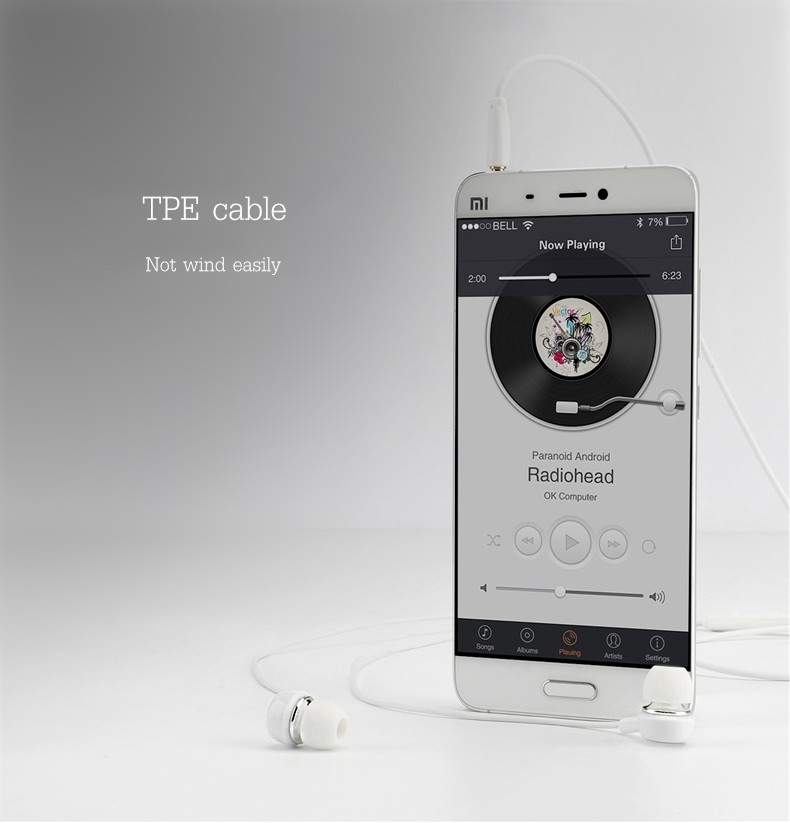 USAMS EP-12 In-ear Earphone with Mic Wired Control Electroplated - White