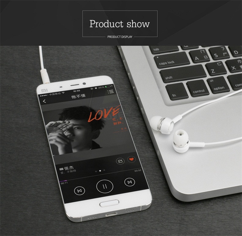 USAMS EP-12 In-ear Earphone with Mic Wired Control Electroplated - White