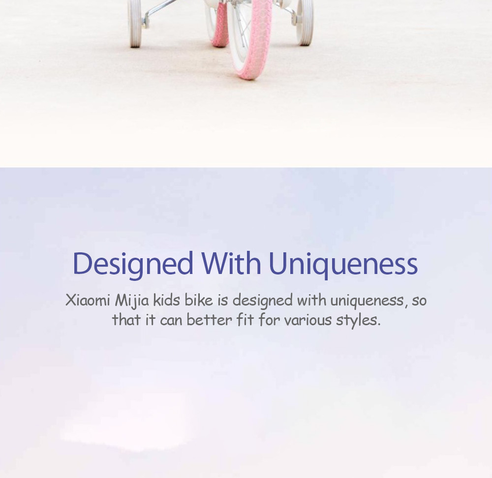 Xiaomi Mijia 14 Inch Kids Bike For Girls Aluminium Alloy With Dual Brakes System Adjustable Saddle - Pink