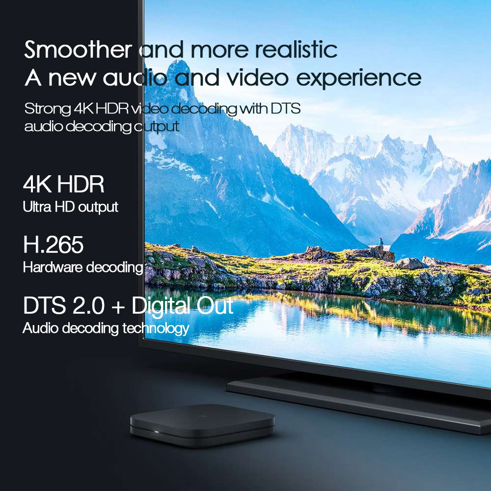 XIAOMI Mi Box 4C Android 7.1 Amlogic Cortex-A53 Quad Core 64bit 1GB/8GB 4K HDR TV Box DTS-HD 2.4G WiFi HDMI - Chinese Version