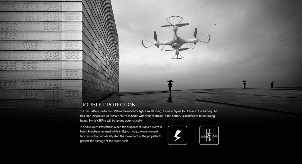 Syma X25 Pro WIFI FPV Double GPS Follow Me Mode with HD Camera RC Quadcopter RTF - White