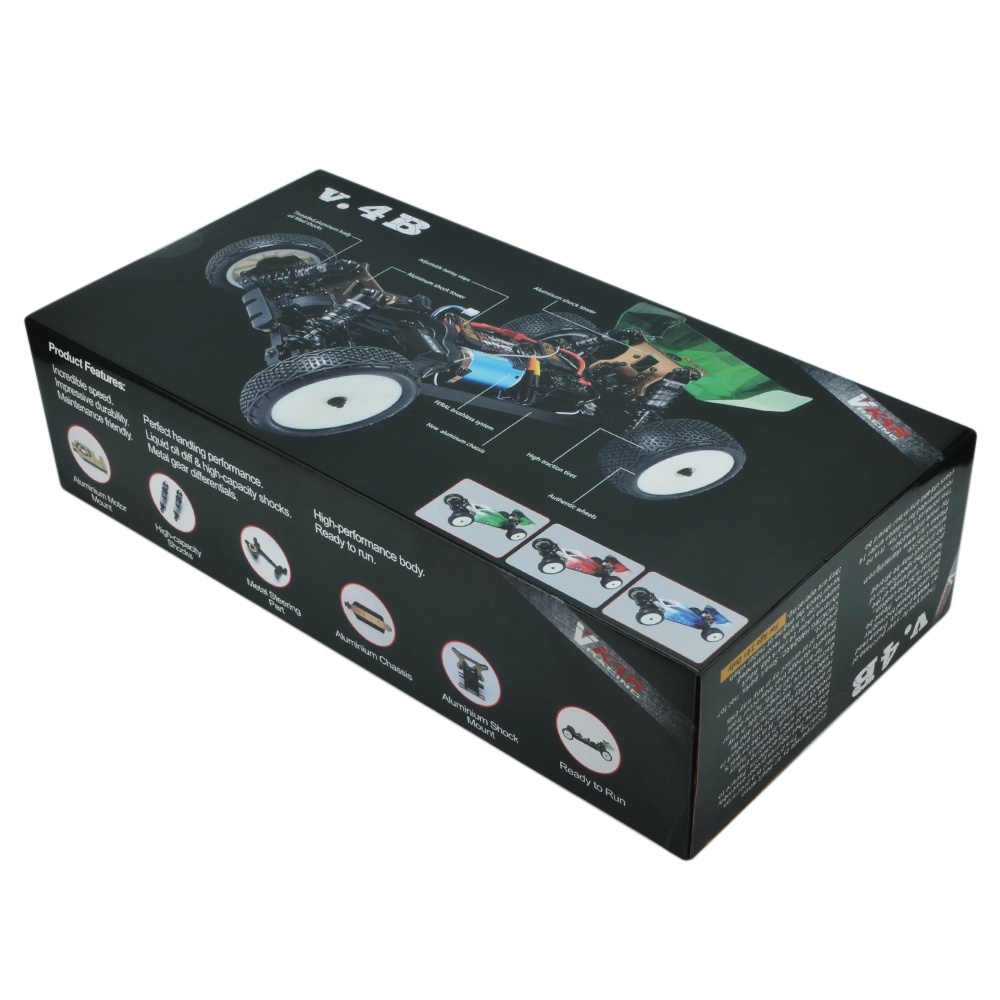 VKAR RACING V.4B 1:10 2.4G 4WD Metal CVD Brushless Racing RC Car RTR - Red