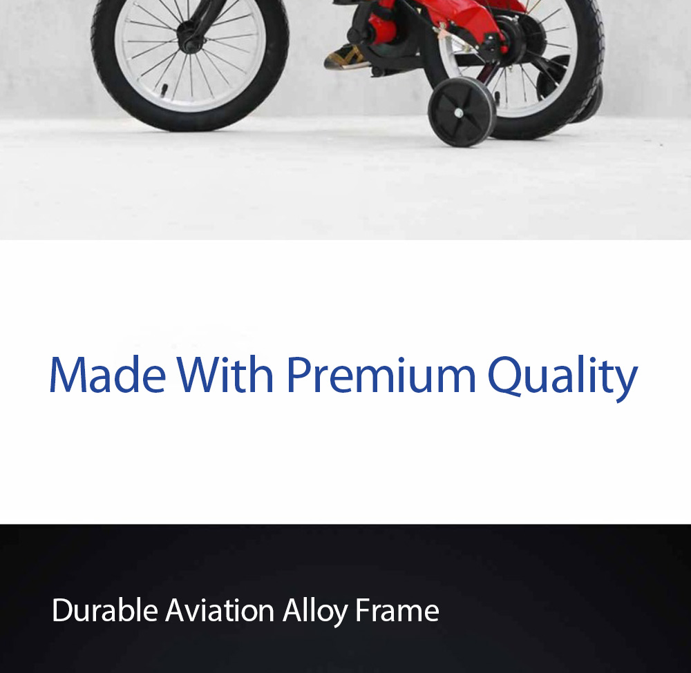 Xiaomi Mijia 14 Inch Kids Bike For Boys Aluminium Alloy With Dual Brakes System Adjustable Saddle - Red