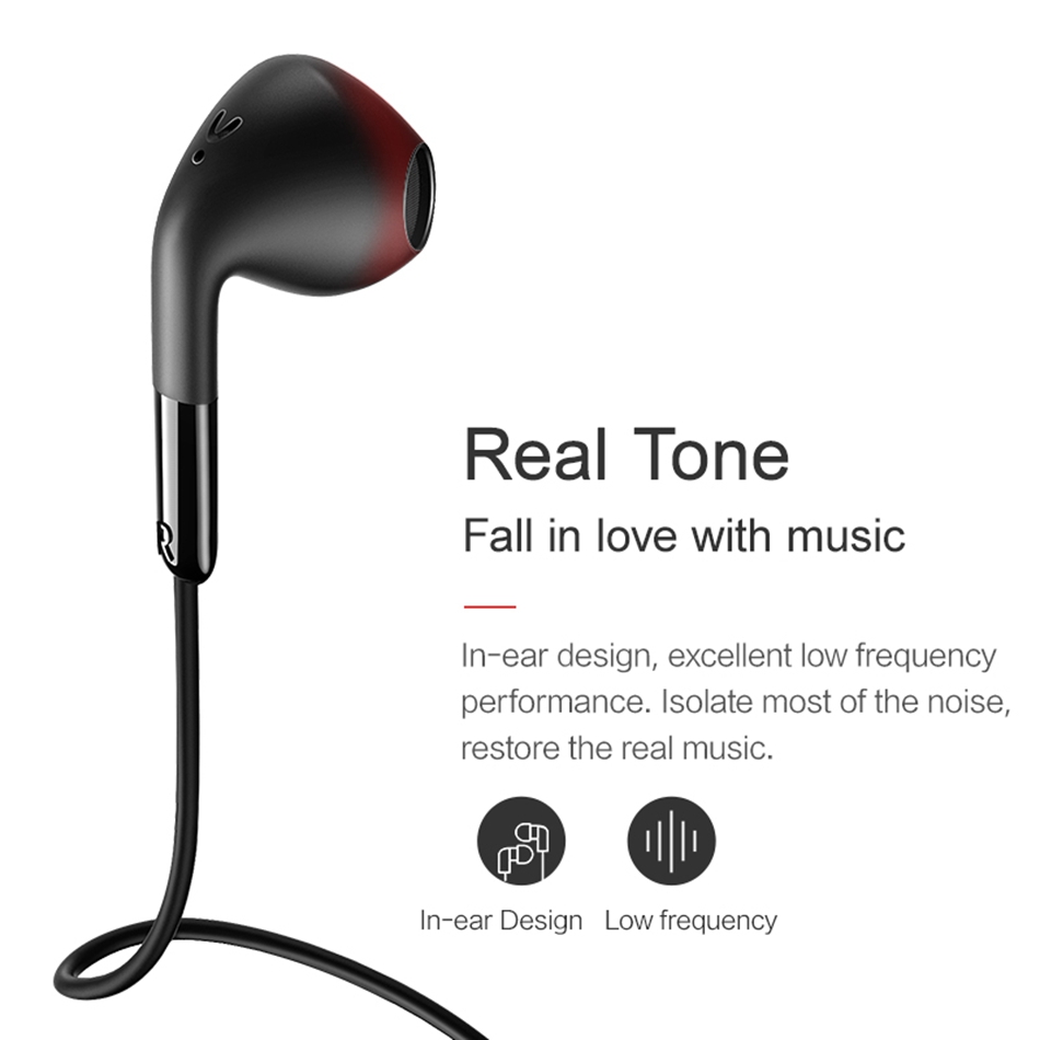 USAMS EP-15 In-Ear Earphone with Mic Wire Control 3.5mm AUX Noise Cancelling - White