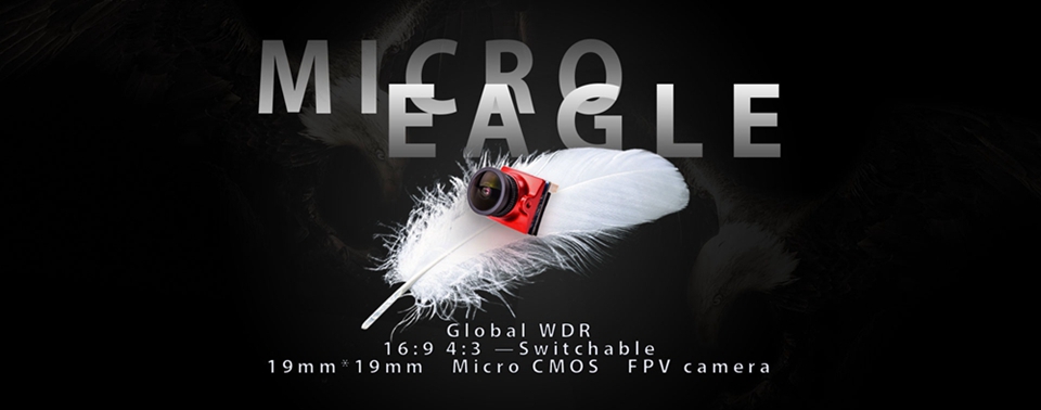 RunCam Micro Eagle 1-6 Level WDR Mirror Flip Image 800TVL 1/1.8" CMOS Sensor N/P 16:9/4:3 Switchable FPV Camera