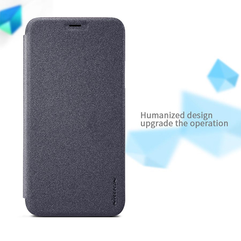 Nillkin Sparkle Series Logo Hole Edition Leather Case Protective Phone Shell For iPhone X - White