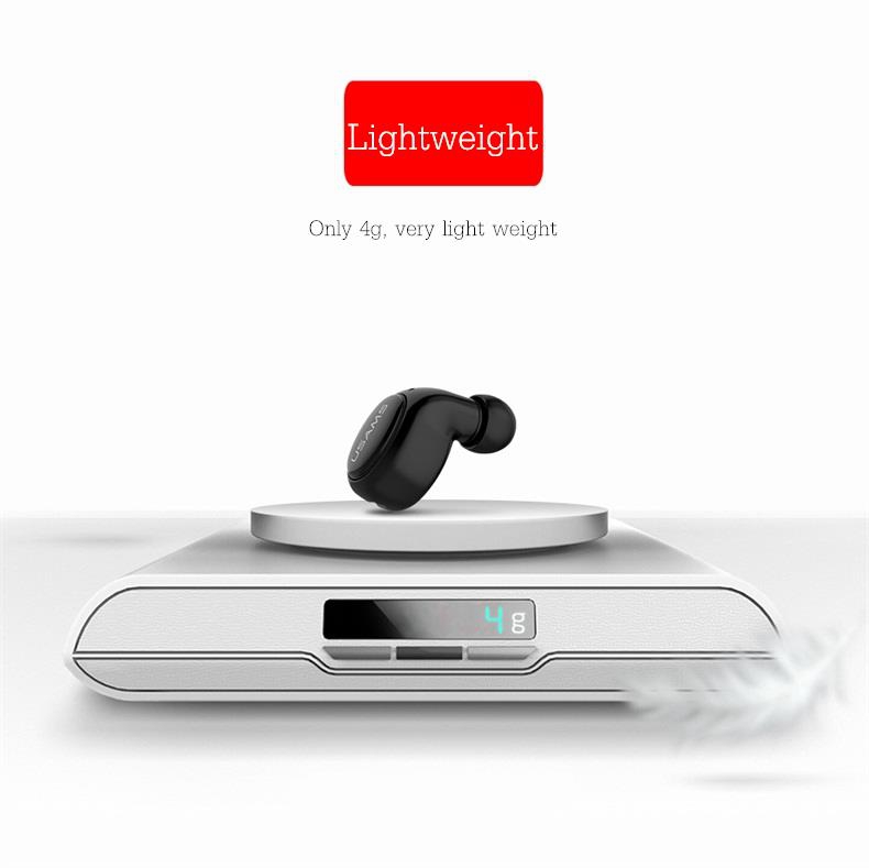 USAMS US-LJ001 Wireless Bluetooth 4.1 Single Mini Invisible Earphone with Mic - Black