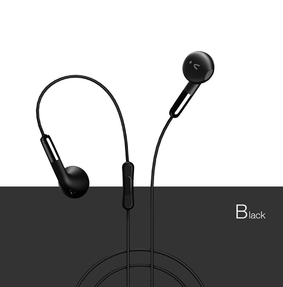 USAMS EP-15 In-Ear Earphone with Mic Wire Control 3.5mm AUX Noise Cancelling - White
