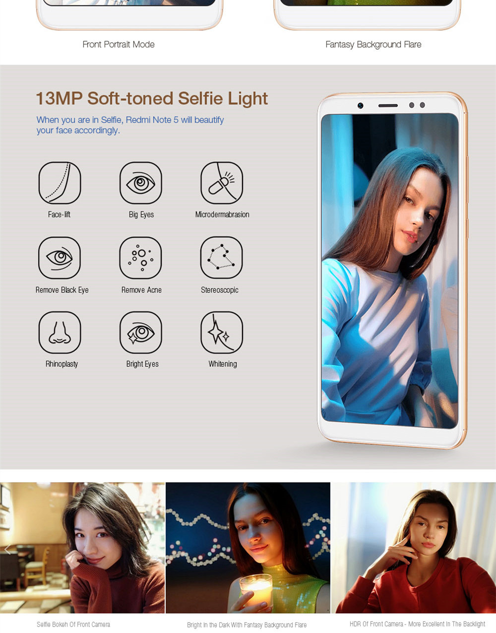 Xiaomi Redmi Note 5 5.99 Inch Smartphone Snapdragon 636 Octa Core 3GB 32GB 5.0MP+12MP Dual Rear Cameras MIUI 9 OS 18:9 Full Screen - Rose Gold