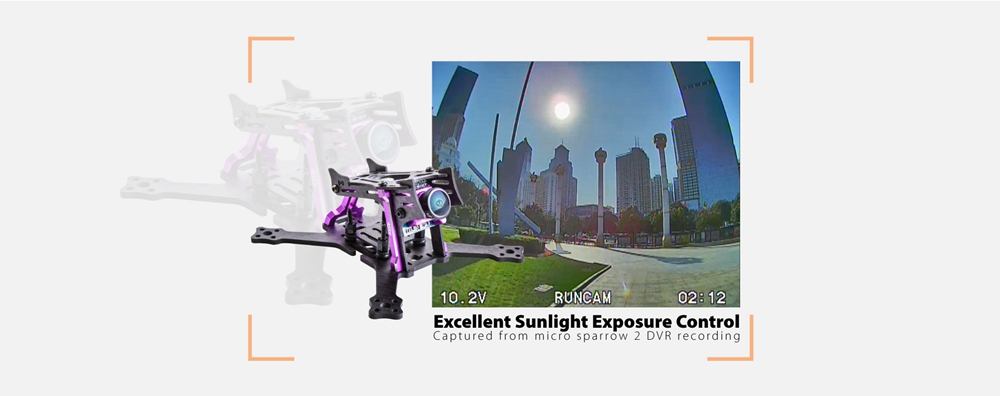 RunCam Micro Sparrow 2 FPV Mini Camera Super WDR OSD 2.1mm 700TVL CMOS Sensor FOV 150 Degree 4:3 - NTSC