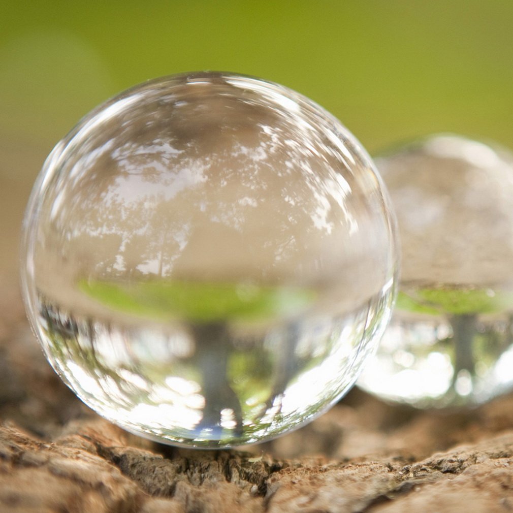 60mm Clear Round Glass Artificial Crystal Ball Sphere Decoration - Transparent