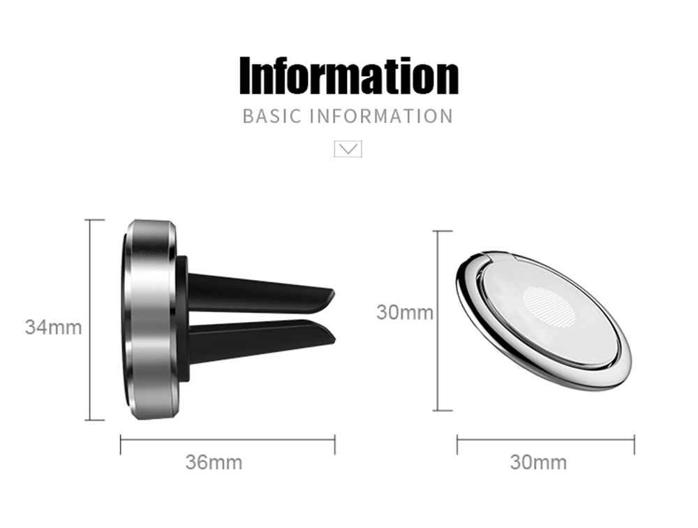 JOYROOM ZS122 Magnetic Universal Air Vent Car Holder Stand Mobile Phone Mount Holder Bracket - Black