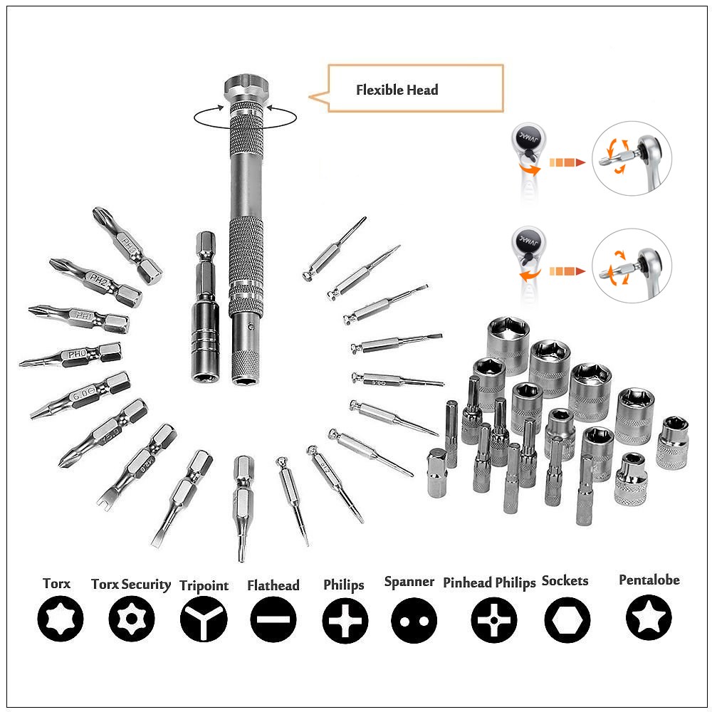 JVMAC JM-4109 (S-M) 41pcs in 1 Multi-function Screwdrivers Set Precision Telecommunication Tool Set