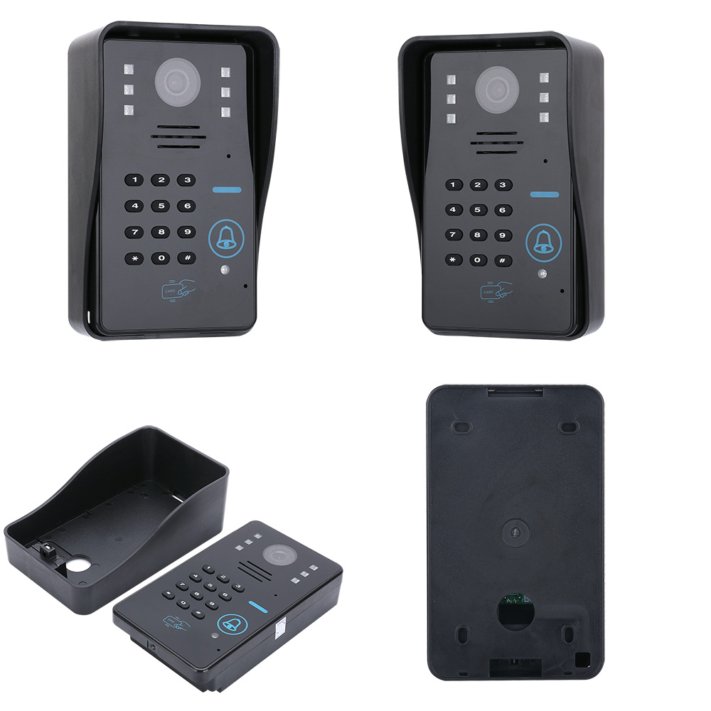 SY817BMJSA12 Doorbell Intercom Kit 7 Inch TFT Video Door Phone Night Vision with IR-CUT HD 1000TVL Camera -Black