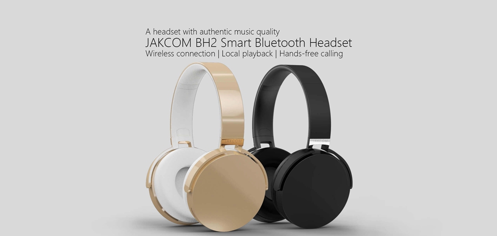 JAKCOM BH2 Bluetooth Headset with Mic Active Noise Reduction - Black