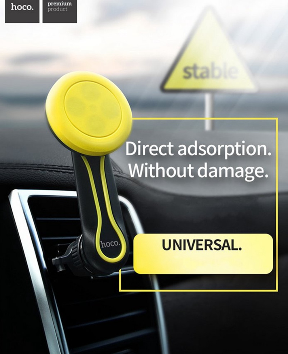 HOCO CA17 Strong Magnetic 360 Degree Rotation Car Mount Air Vent Phone Holder Stand For Smartphone - White + Blue