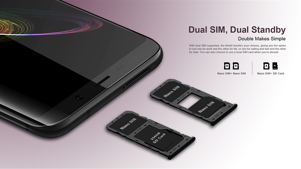 Meiigoo Note 8 5.99 Inch Smartphone Full Screen 4GB 64GB MTK6750T Octa Core Dual Rear Camera Android 7.0 Touch ID - Blue