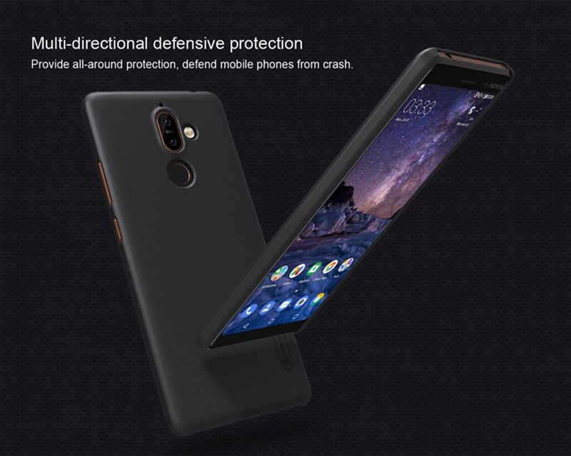 NILLKIN Hard Cover Case for Nokia 7 Plus Protective Phone Back Cover - Black