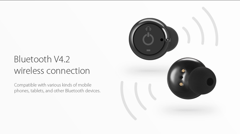 Mini X2T Wireless Bluetooth Double Earbuds with Charging Base - Black