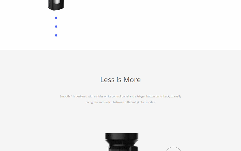 Zhiyun Smooth 4 3-Axis Brushless Handheld Gimbal Stabilizer for Smartphone - White