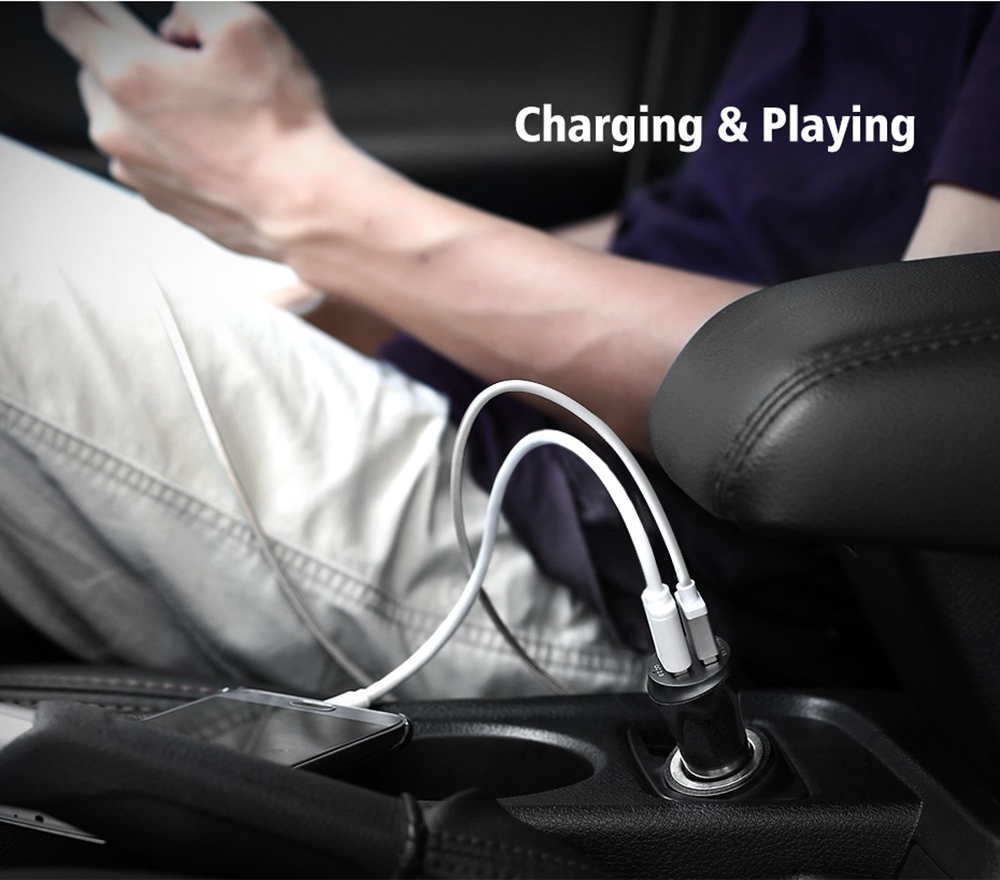 Ugreen Car USB Charger Quick Charge 2.0 Port USB Fast Car Charger - White