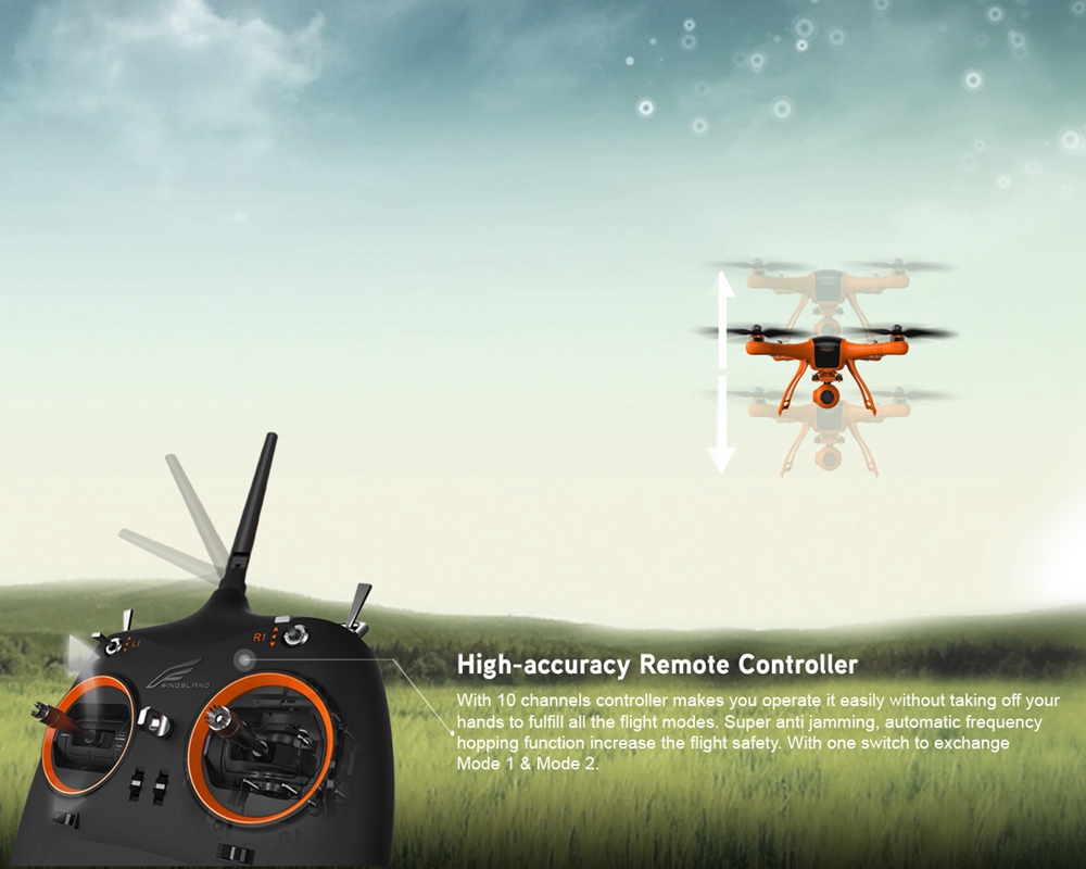 Wingsland M1 Minivet 5.8G GPS FPV 3-Axis Gimbal 1080P HD Camera RC Quadcopter RTF - Orange