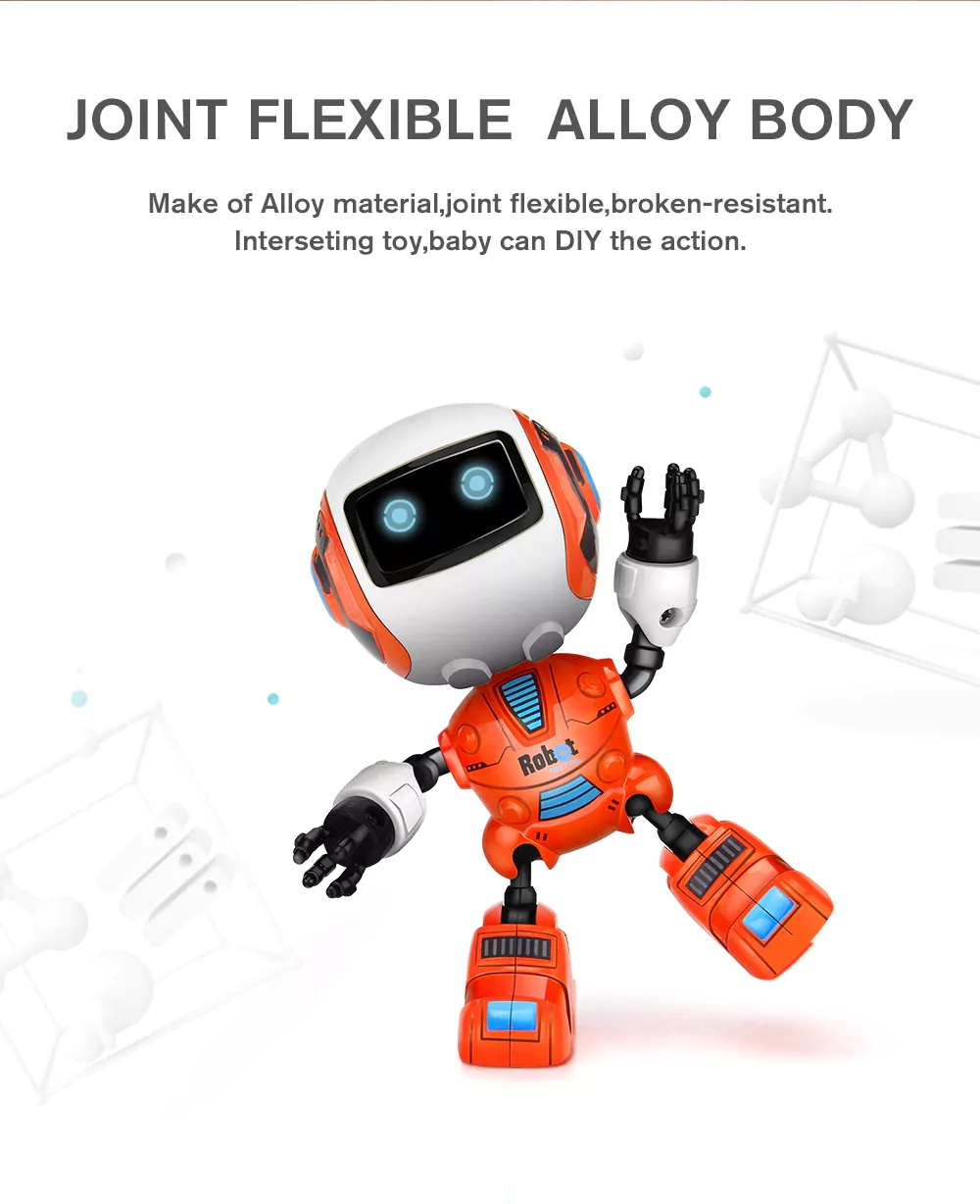 Smart Robot Toy Head Touch-Sensitive with LED Light for Kids - Red