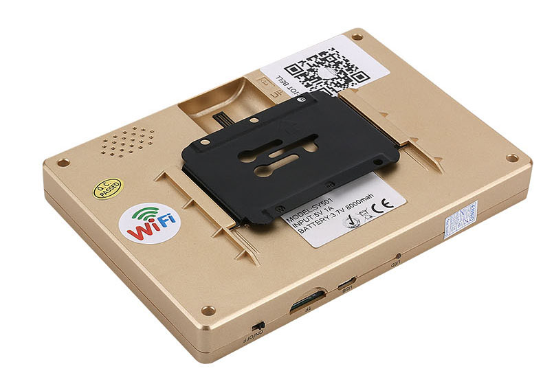 SY501 720P 5" WiFi Door Viewer Wireless Digital PIR Motion Detection IR Night Vision Pinhole Camera -Gold