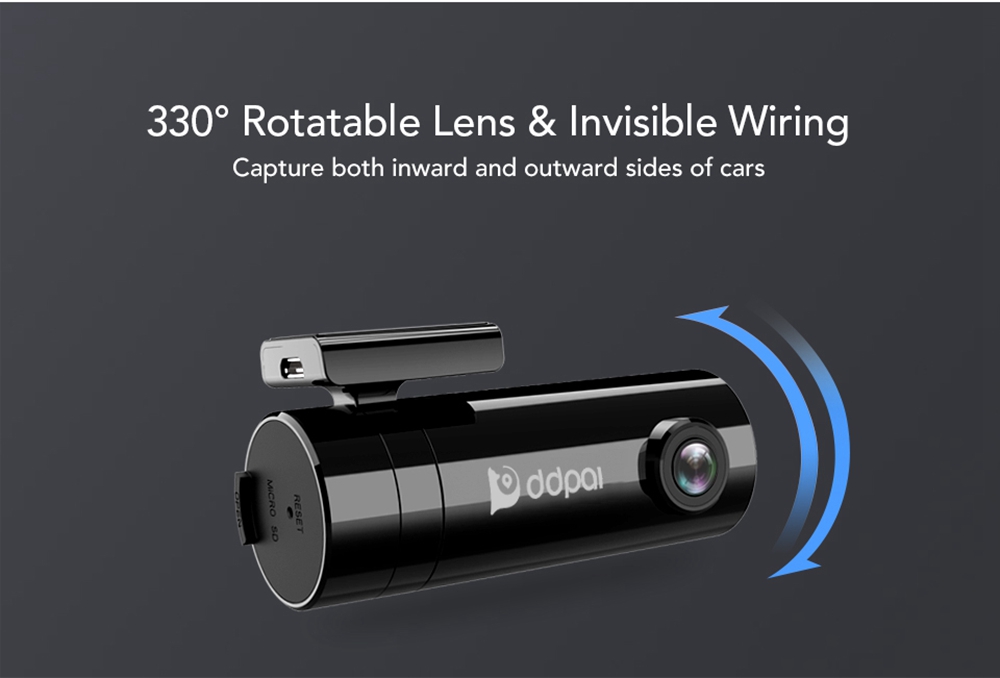 DDPai Mini2 2K Car DVR Camera Built-in Dual WiFi 140 Degree FOV / Built-in Dual WiFi / F1.8/ Loop Recorder - Black