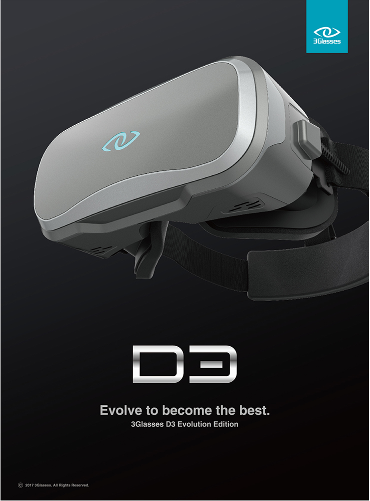 3Glasses D3 3D Virtual Reality VR Headset PC Version 2K with Touch Panel FOV110 IPD Adjustable 3D Private Theater