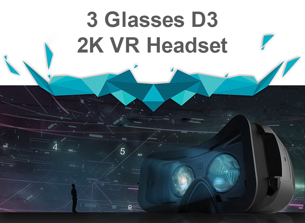 3Glasses D3 3D Virtual Reality VR Headset PC Version 2K with Touch Panel FOV110 IPD Adjustable 3D Private Theater
