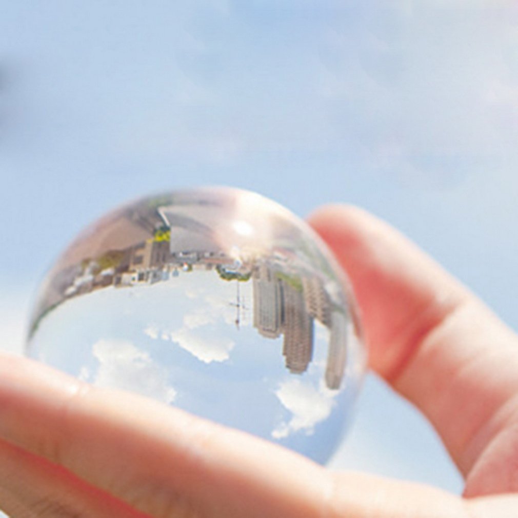 60mm Clear Round Glass Artificial Crystal Ball Sphere Decoration - Transparent