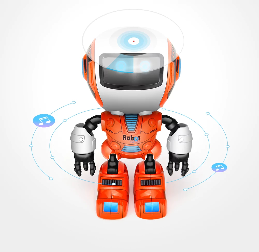 Smart Robot Toy Head Touch-Sensitive with LED Light for Kids - Red