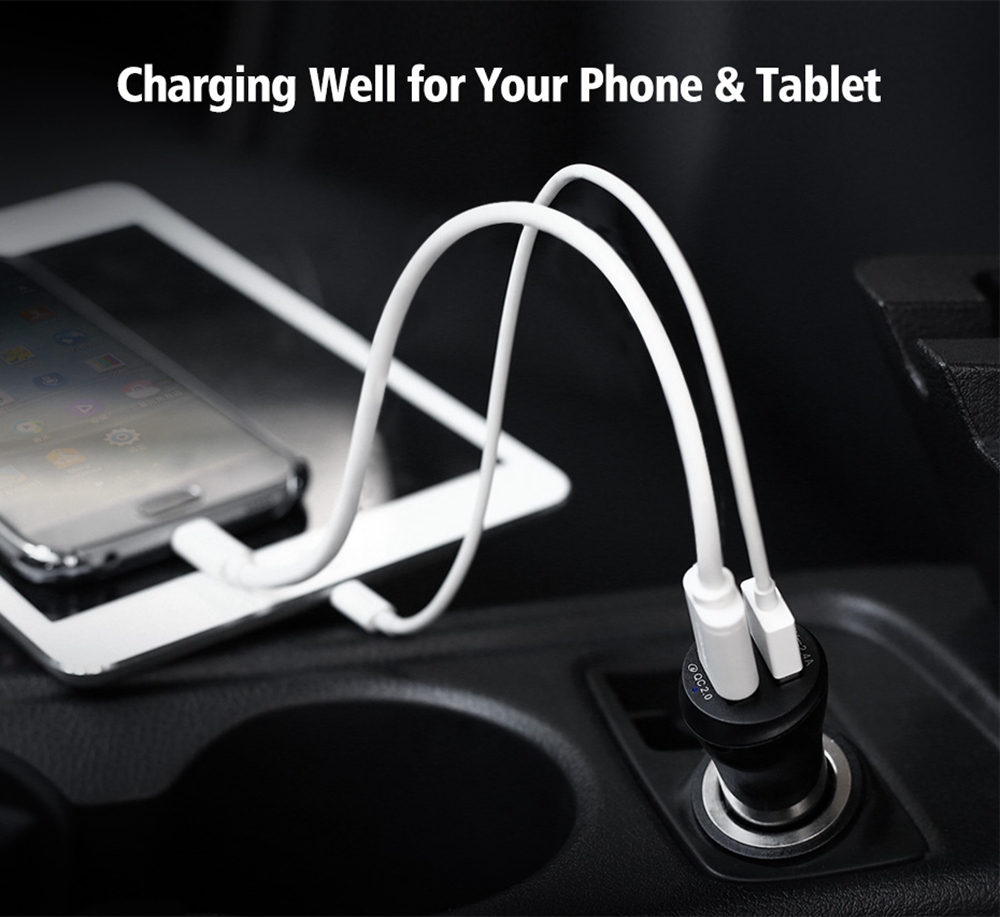 Ugreen Car USB Charger Quick Charge 2.0 Port USB Fast Car Charger - White