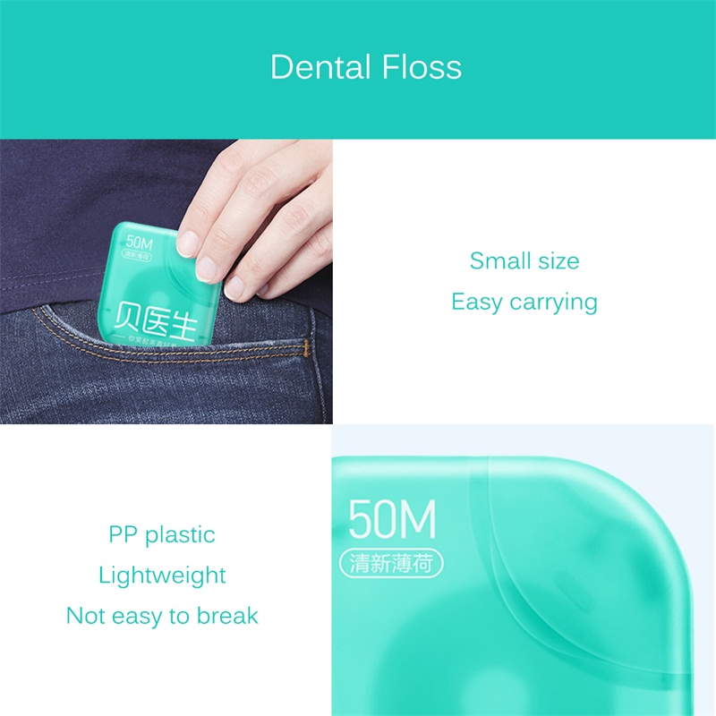 3PCS Xiaomi Doctor Bei Dental Floss Roll Teeth Flossing 50M/Roll Oral Clean Tool Teflon Material