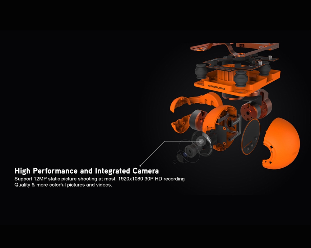 Wingsland M1 Minivet 5.8G GPS FPV 3-Axis Gimbal 1080P HD Camera RC Quadcopter RTF - Orange