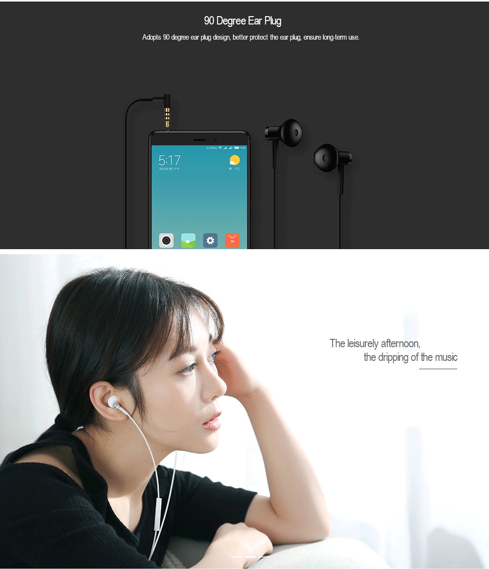 Xiaomi Half In-ear Dual-unit Driver Earphones with Mic - White